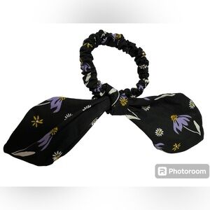 Black eye Susan’s multi print hair tie scrunchie hand made USA cotton fun gift